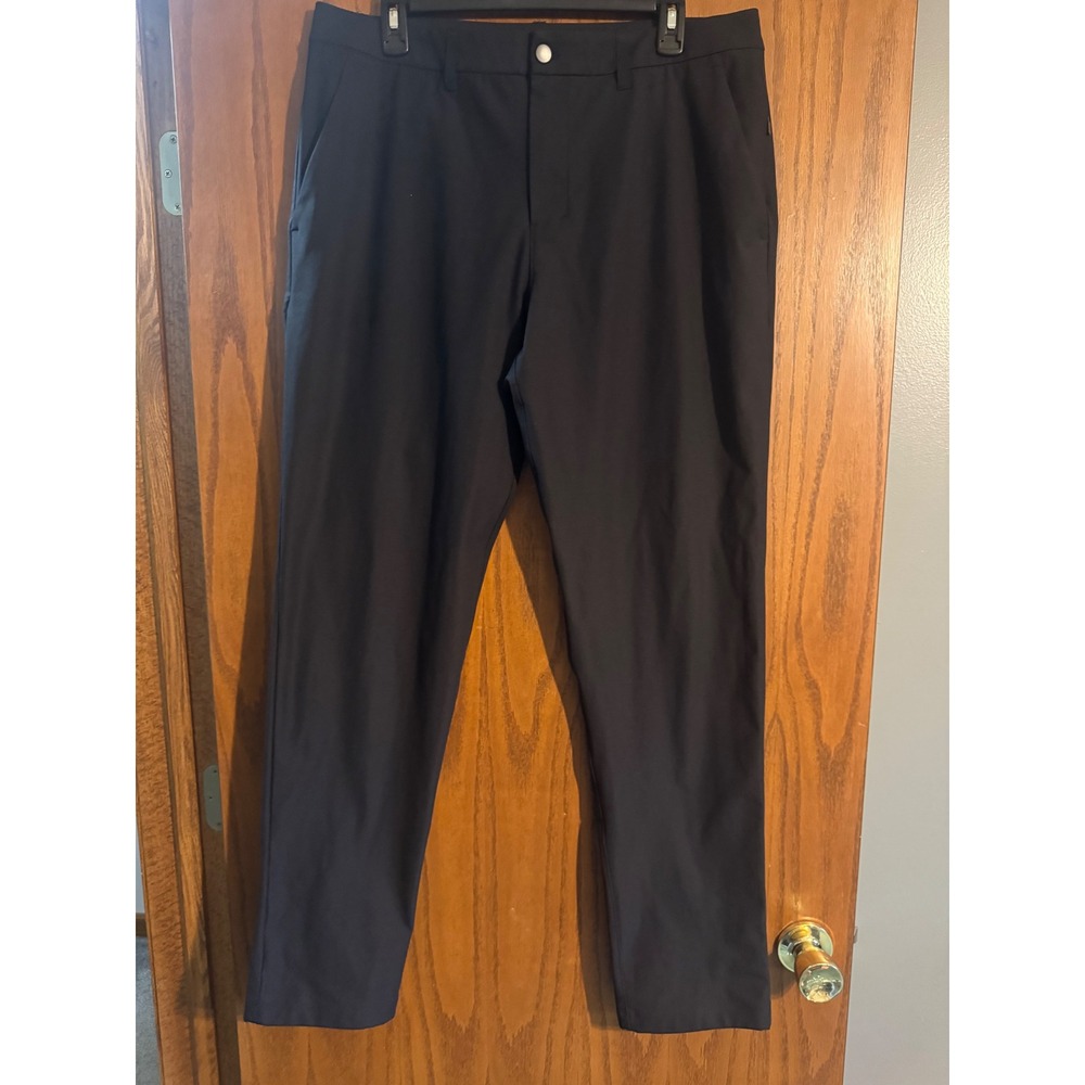 Lululemon Commission Slim Fit Pants Mens Black Technical Trousers Chino
